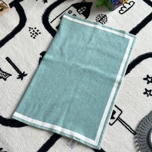 Pottery Barn Kids Aqua and White Blanket